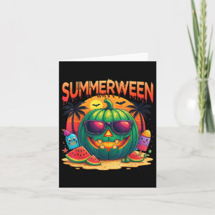 Funny Skeleton Summer Summerween Watermelon Jack-o Karte