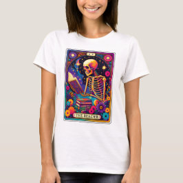 Funny Skeleton The Reader Tarot T-Shirt