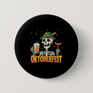 Funny Skeleton trinkt deutsche Bierfrauen Frauen Button