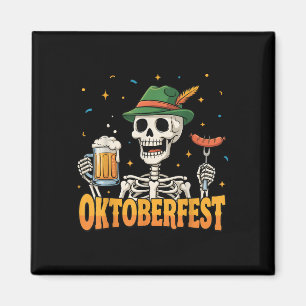 Funny Skeleton trinkt deutsche Bierfrauen Frauen Magnet