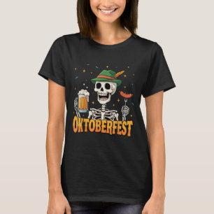 Funny Skeleton trinkt deutsche Bierfrauen Frauen T-Shirt