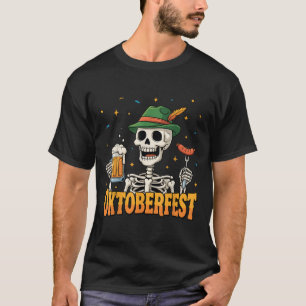 Funny Skeleton trinkt deutsche Bierfrauen Frauen T-Shirt