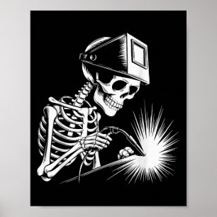 Funny Skeleton Welding Liebhaber Spooky Halloween  Poster