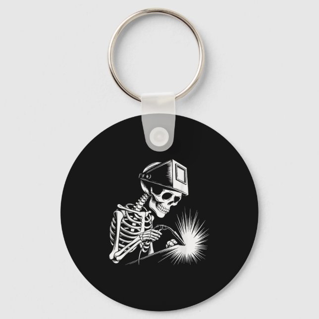 Funny Skeleton Welding Liebhaber Spooky Halloween  Schlüsselanhänger (Vorderseite)