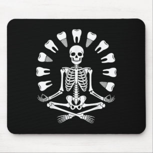 Funny Skeleton Yoga Dentist Tooth Zahnarzthygienis Mousepad