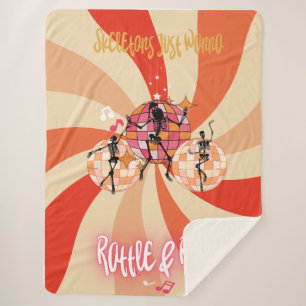 Funny Skeletons Just Wanna Rattle&Roll Sherpadecke