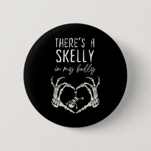 Funny Skelett Da ist Skelett in meinem Bauch schwa Button
