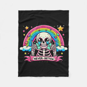 Funny Skelett Halloween Shirts Nie besser Schädel Fleecedecke