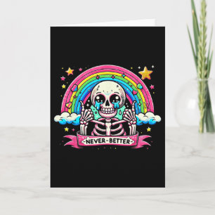 Funny Skelett Halloween Shirts Nie besser Schädel Karte