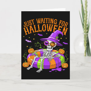 Funny Skeletts Float gerade Gewartet zu Halloween Karte