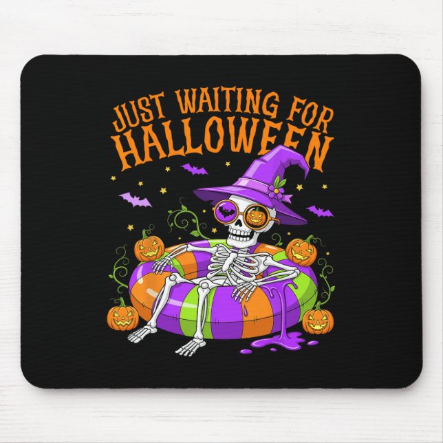 Funny Skeletts Float gerade Gewartet zu Halloween  Mousepad (Vorne)