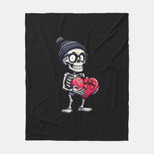 Funny Skeletts Men Skeleton Herzrhythmusstörungen Fleecedecke