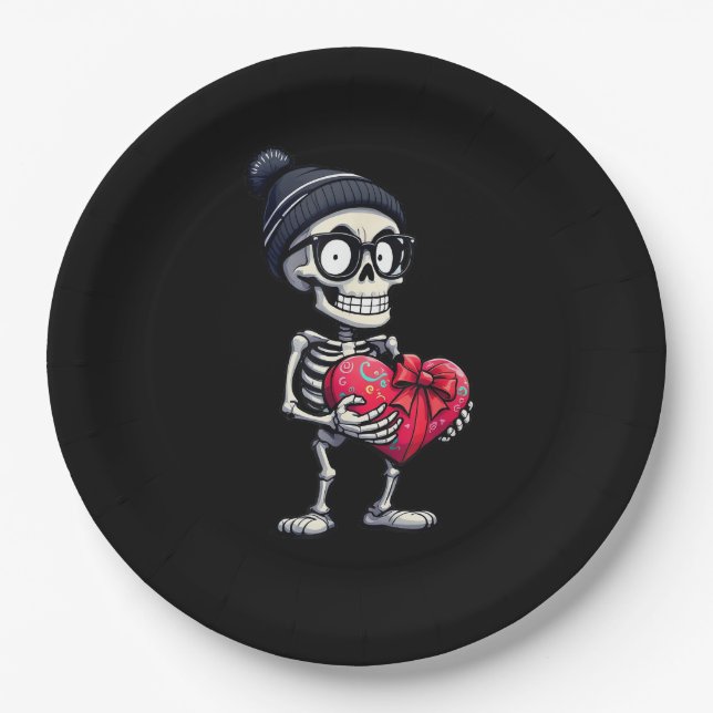 Funny Skeletts Men Skeleton Herzrhythmusstörungen Pappteller (Vorderseite)