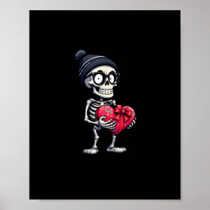 Funny Skeletts Men Skeleton Herzrhythmusstörungen Poster