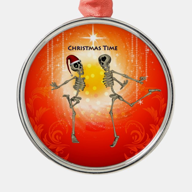 Funny skeletts silbernes ornament (Vorne)