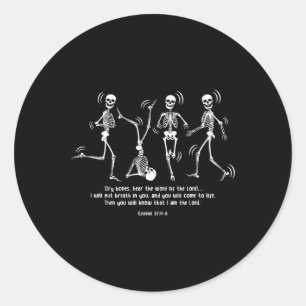 Funny Skeletts Tanzen Trockene Knochen kommen live Runder Aufkleber