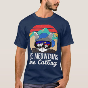 Funny Ski Cat Liebhaber, die die Meowtains nennen T-Shirt
