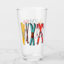 Funny Ski Colorful Ski Skier Glas