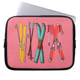 Funny Ski Colorful Ski Skier Laptopschutzhülle