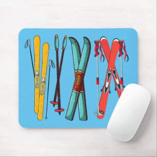 Funny Ski Colorful Ski Skier Mousepad
