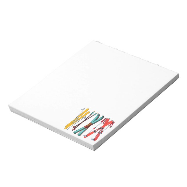Funny Ski Colorful Ski Skier Notizblock (Rotiert)