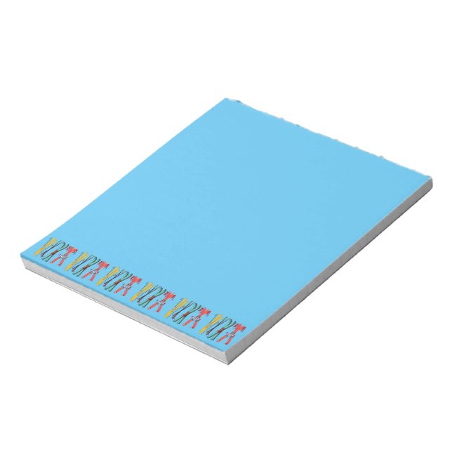 Funny Ski Colorful Ski Skier Notizblock (Rotiert)