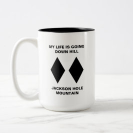Funny Ski mein Leben geht hinunter Berg schwarzer  Zweifarbige Tasse