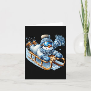 Funny Ski Snowman Wintersport Saison Weihnachten Karte