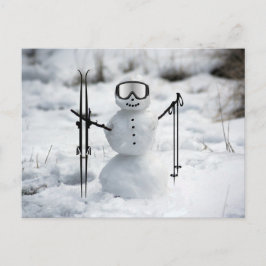 Funny Ski Weihnachten Schneemann Winter Saison Postkarte