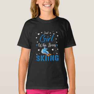 Funny Ski Winter Sportgeschenk Ein Mädchen für Lie T-Shirt