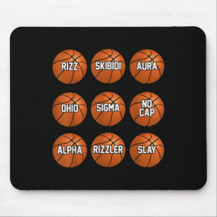 Funny Skibidi Basketball Boys Teens Kids Rizzler S Mousepad