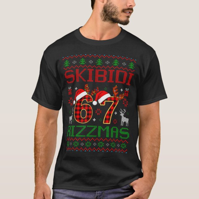 Funny Skibidi Rizzmas Meme Ugly Christmas Vibes Xm T-Shirt (Vorderseite)