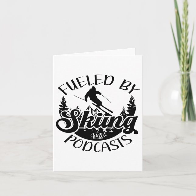 Funny Skier Joke angeregt durch Skifahren und Podc Karte (Vorderseite)
