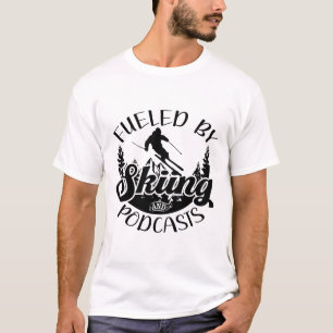 Funny Skier Joke angeregt durch Skifahren und Podc T-Shirt