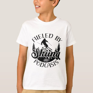 Funny Skier Joke angeregt durch Skifahren und Podc T-Shirt