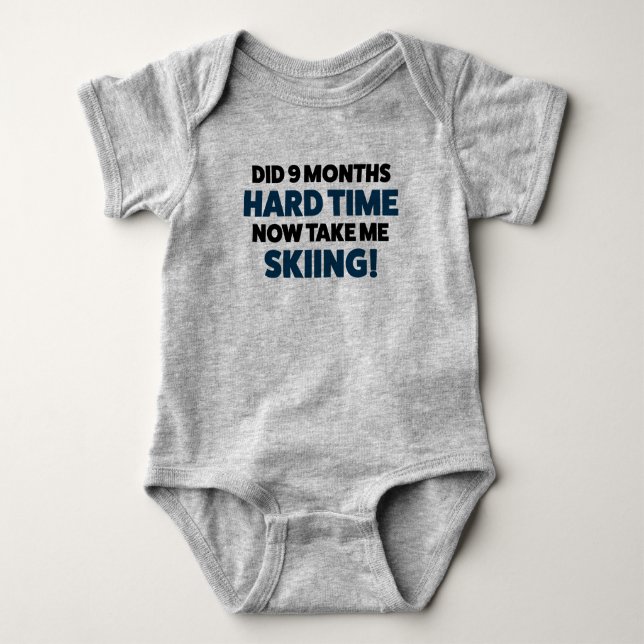 Funny Skiing Jersey Bodysuit für Baby Baby Strampler (Vorderseite)
