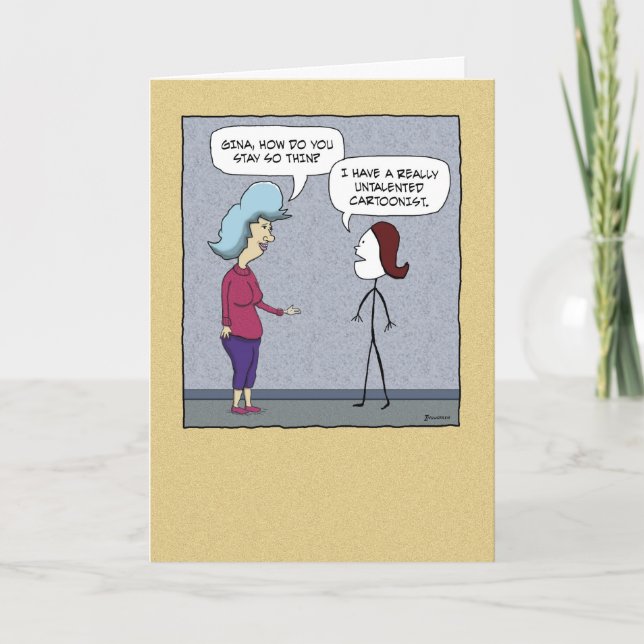 Funny Skinna as Stick Birthday Karte (Vorderseite)