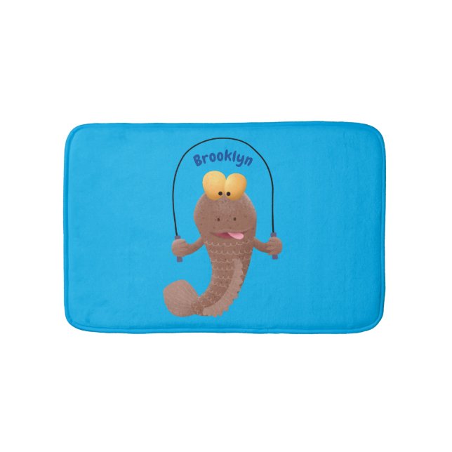 Funny skipper mudskipper fish Cartoon Badematte (Vorderseite)