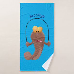 Funny skipper mudskipper fish Cartoon Badhandtuch Set