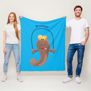 Funny skipper mudskipper fish Cartoon Fleecedecke