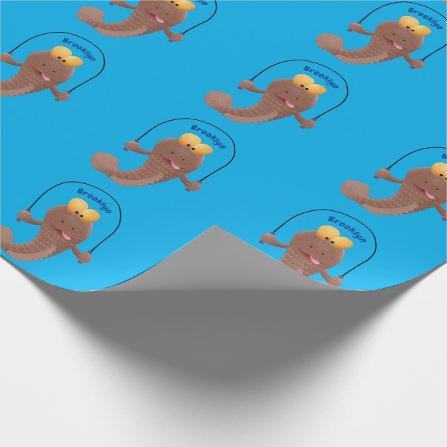 Funny skipper mudskipper fish Cartoon Geschenkpapier (Ecke)