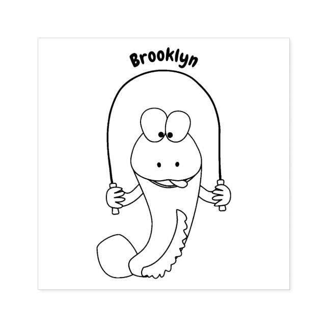 Funny skipper mudskipper fish Cartoon Gummistempel (Prägung)