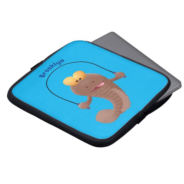 Funny skipper mudskipper fish Cartoon Laptopschutzhülle (Vorne Oben)
