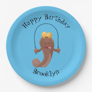 Funny skipper mudskipper fish Cartoon Pappteller