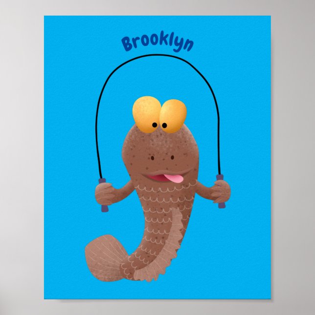 Funny skipper mudskipper fish Cartoon Poster (Vorne)