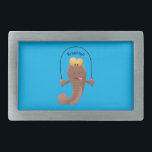 Funny skipper mudskipper fish Cartoon Rechteckige Gürtelschnalle<br><div class="desc">Ein lustiger Schlammspringer,  der mit einem Skilaufen trainiert. Gezeichnet im albernen Cartoon-Illustrationsstil.</div>