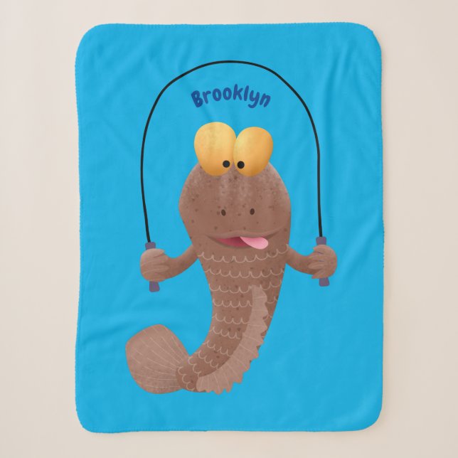 Funny skipper mudskipper fish Cartoon Sherpadecke (Vorderseite)
