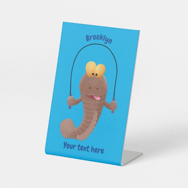 Funny skipper mudskipper fish Cartoon Sockelschild (Vorderseite)