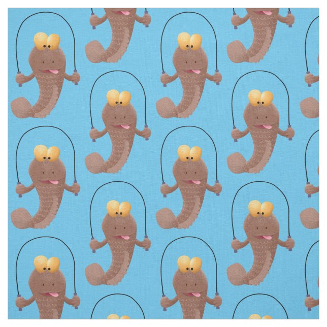 Funny skipper mudskipper fish Cartoon Stoff (Muster)