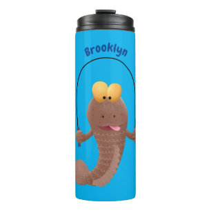 Funny skipper mudskipper fish Cartoon Thermosbecher